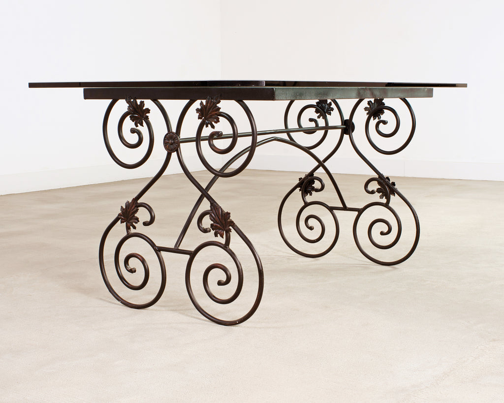 Italian Scrolled Iron Patio Garden Dining Table