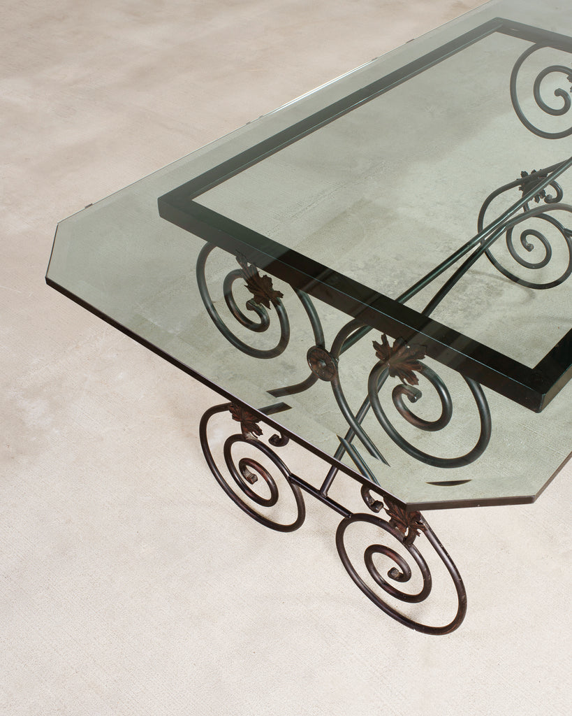 Italian Scrolled Iron Patio Garden Dining Table