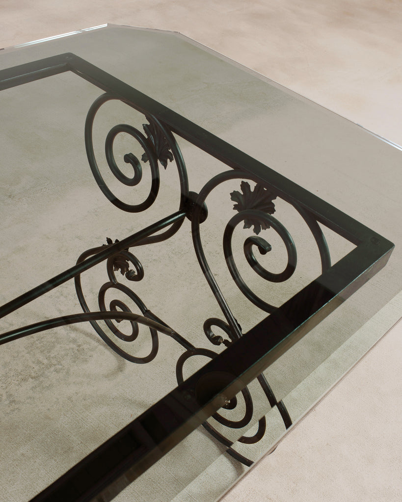 Italian Scrolled Iron Patio Garden Dining Table
