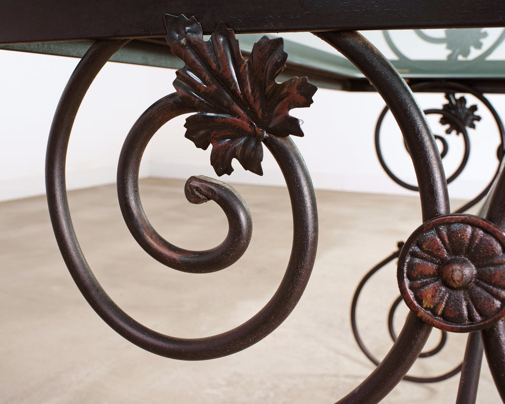 Italian Scrolled Iron Patio Garden Dining Table