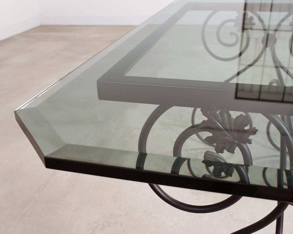 Italian Scrolled Iron Patio Garden Dining Table