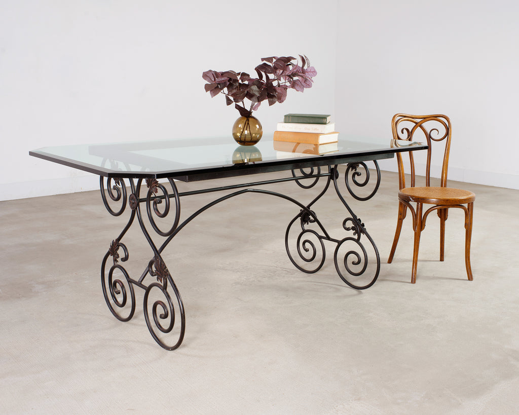 Italian Scrolled Iron Patio Garden Dining Table