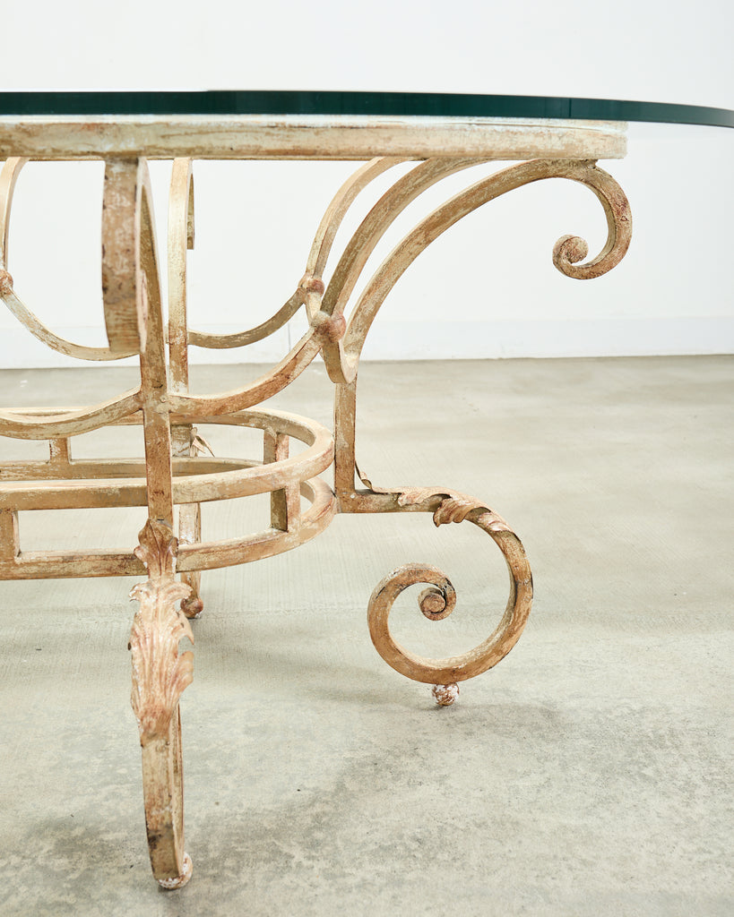 20th Century Italian Regency Wrought Iron Garden Dining Table