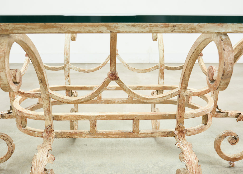 20th Century Italian Regency Wrought Iron Garden Dining Table