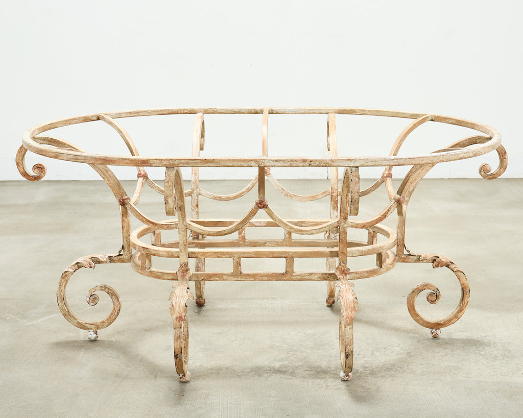 20th Century Italian Regency Wrought Iron Garden Dining Table