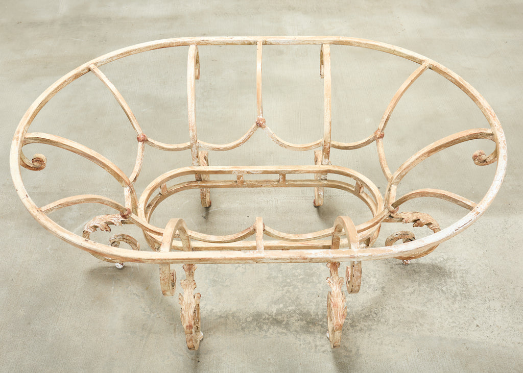 20th Century Italian Regency Wrought Iron Garden Dining Table
