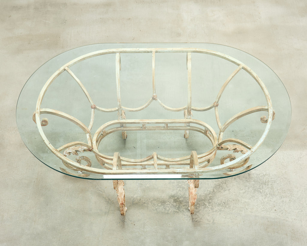 20th Century Italian Regency Wrought Iron Garden Dining Table