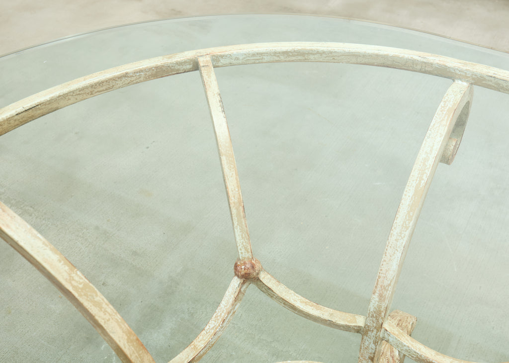 20th Century Italian Regency Wrought Iron Garden Dining Table