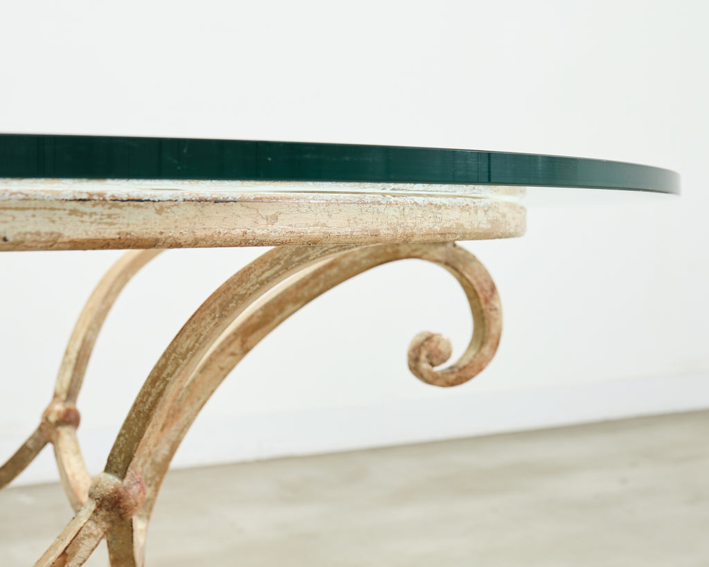 20th Century Italian Regency Wrought Iron Garden Dining Table