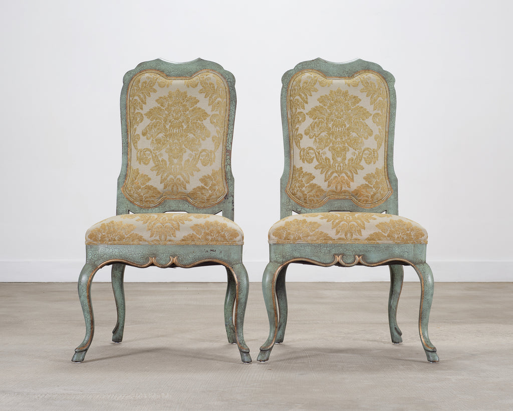 Set of Ten Minton-Spidell Country French Painted Dining Chairs