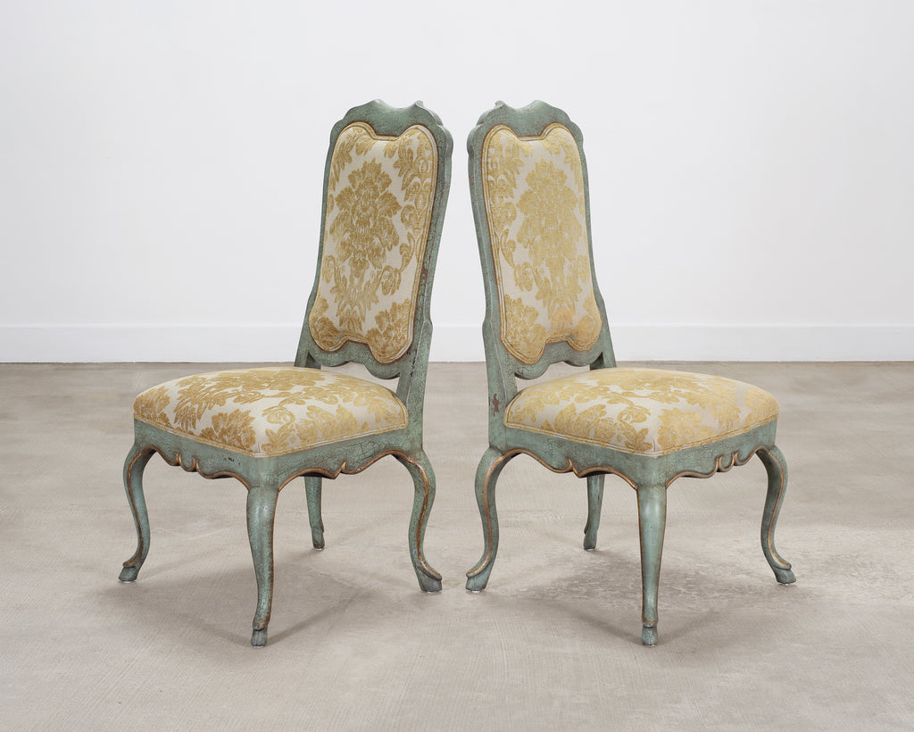 Set of Ten Minton-Spidell Country French Painted Dining Chairs