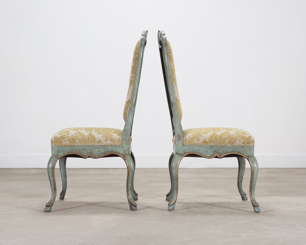 Set of Ten Minton-Spidell Country French Painted Dining Chairs