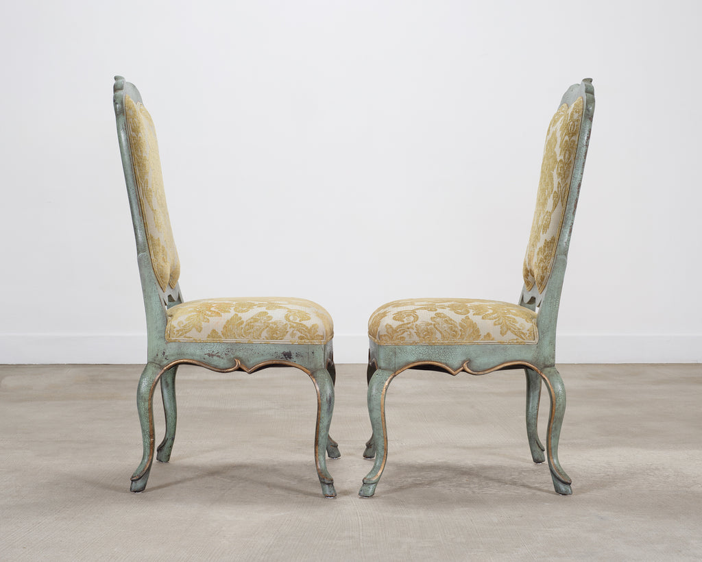 Set of Ten Minton-Spidell Country French Painted Dining Chairs