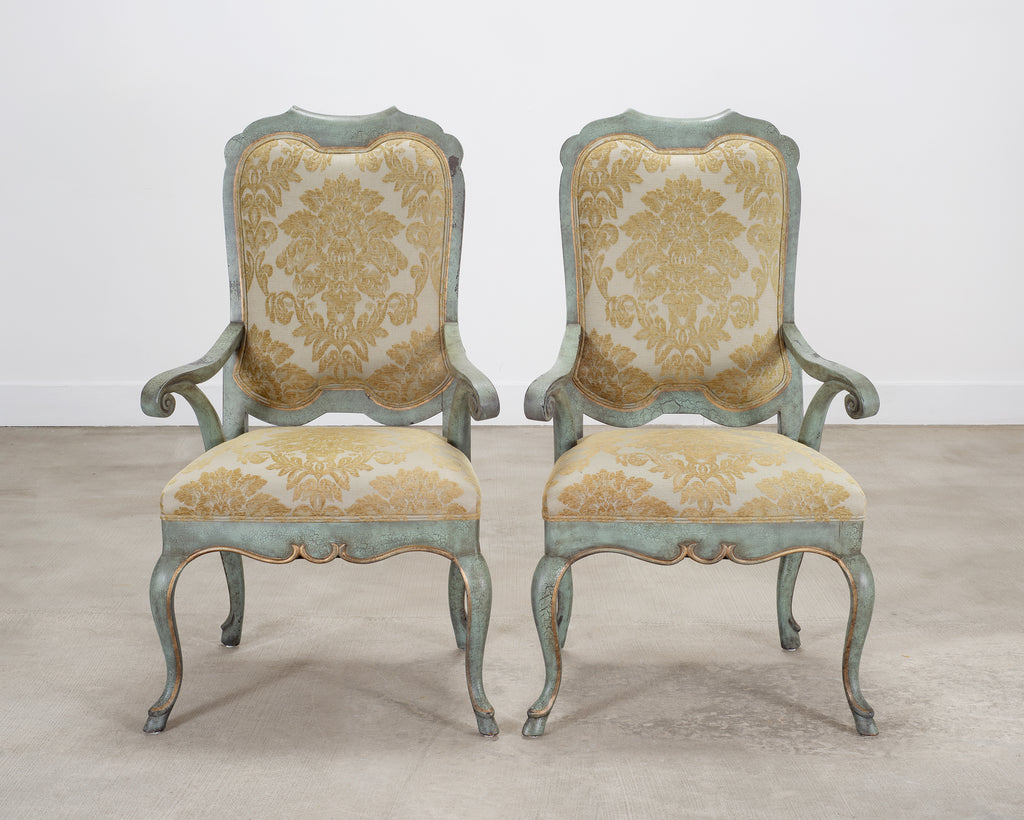 Set of Ten Minton-Spidell Country French Painted Dining Chairs