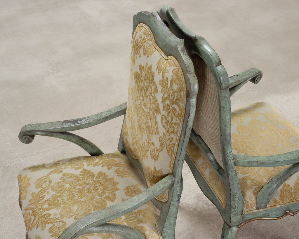 Set of Ten Minton-Spidell Country French Painted Dining Chairs