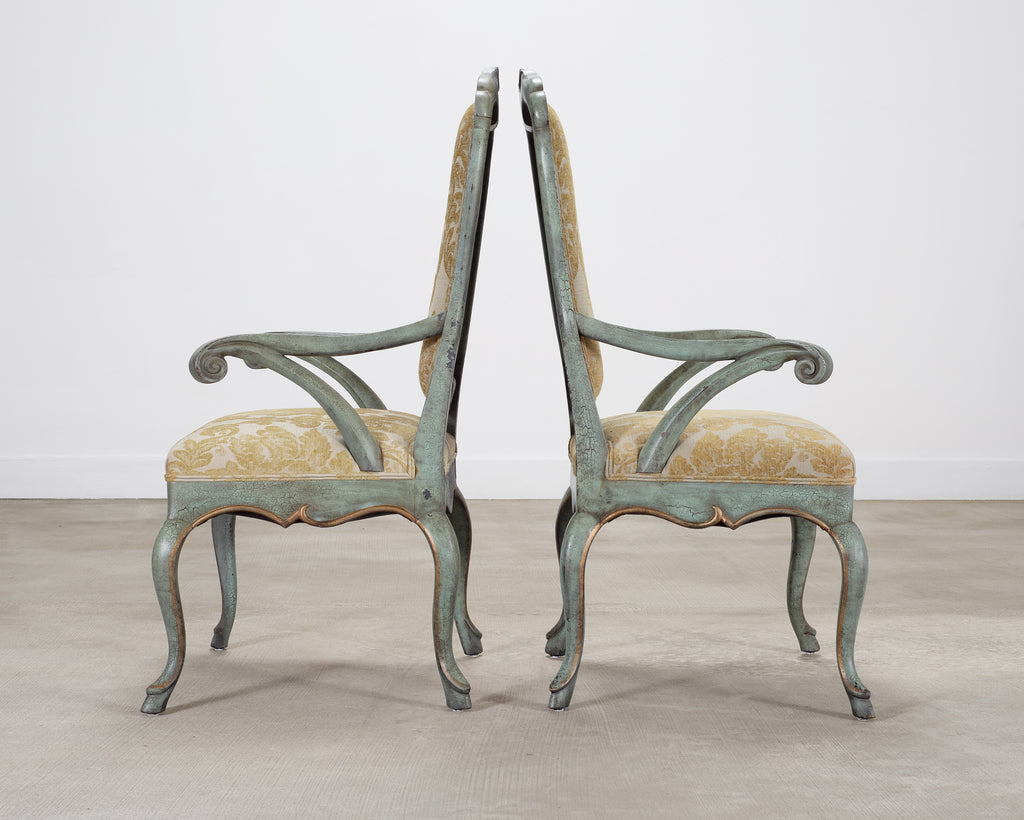 Set of Ten Minton-Spidell Country French Painted Dining Chairs