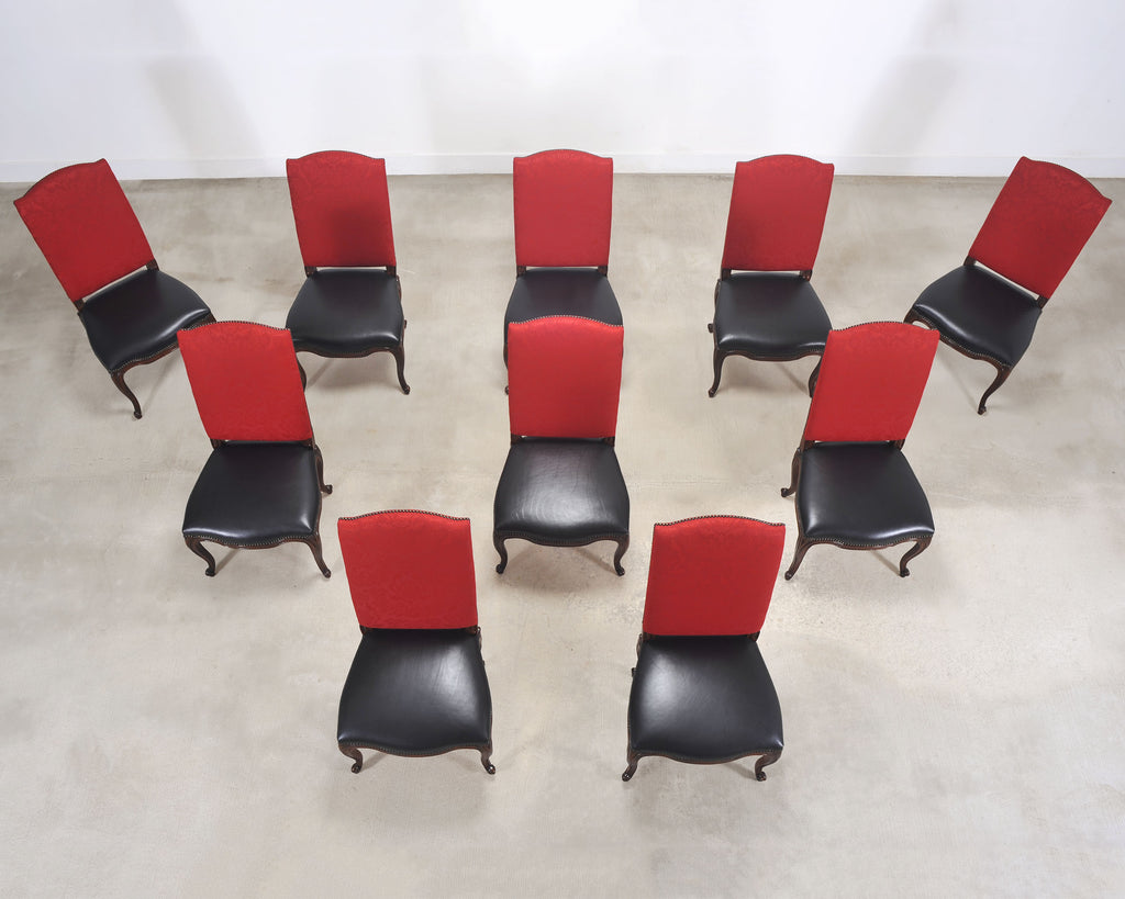 Set of Ten Ralph Lauren Noble Estate Leather Dining Chairs