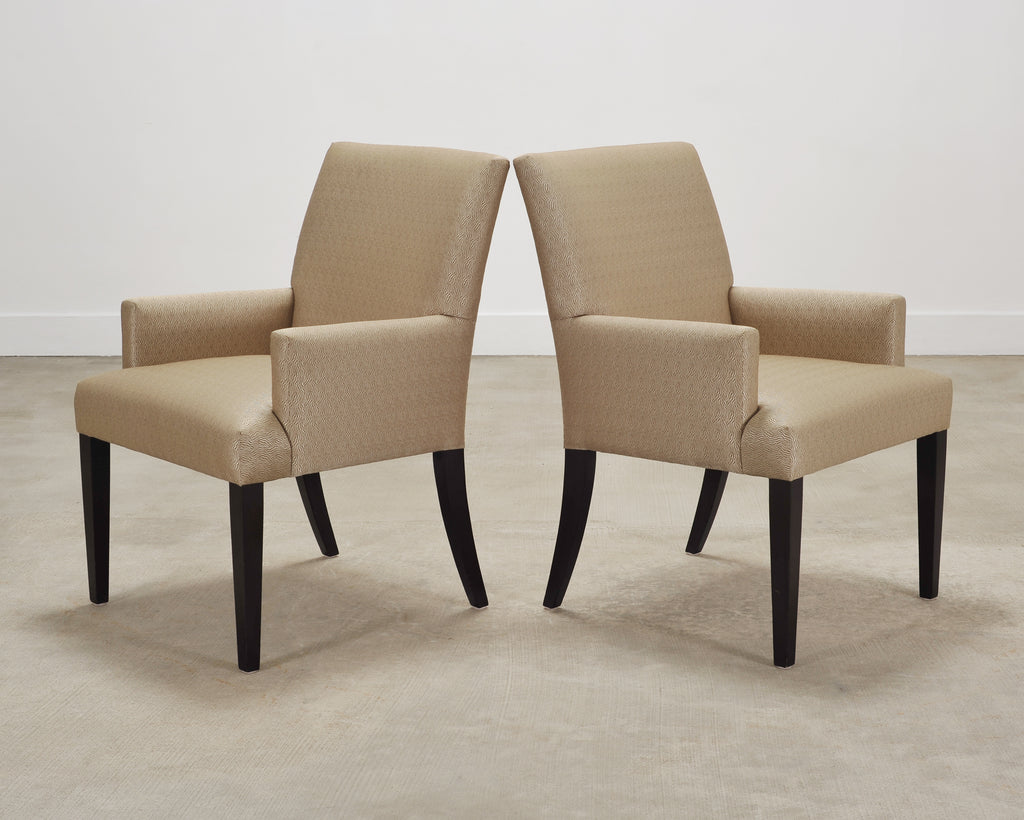 Set of Twelve A. Rudin No. 442 Upholstered Dining Armchairs