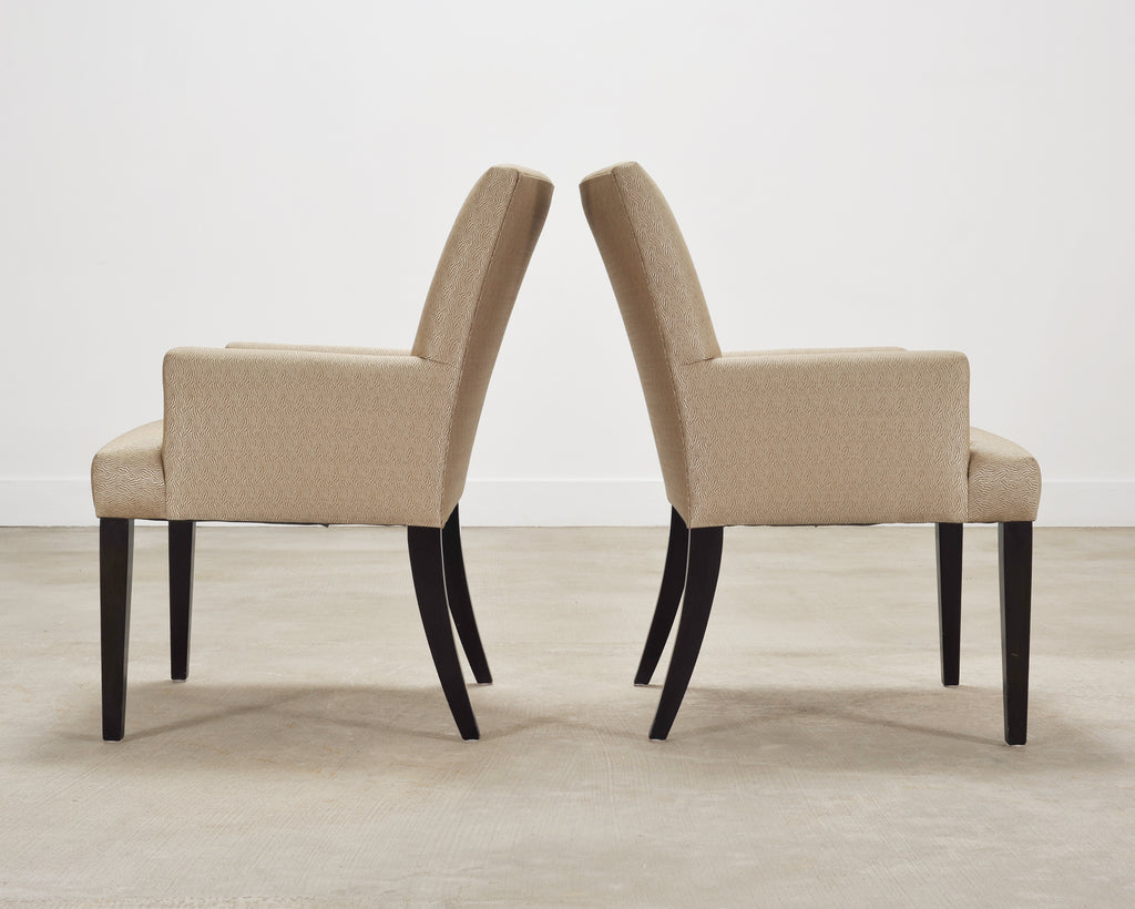 Set of Twelve A. Rudin No. 442 Upholstered Dining Armchairs