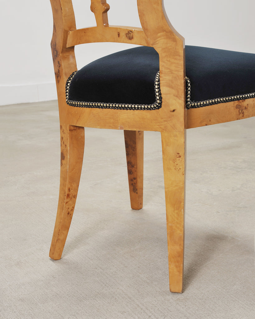Set of Twelve Viennese Biedermeier Style Burlwood Dining Chairs