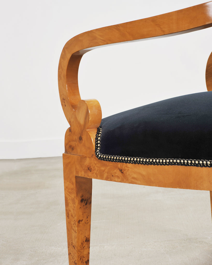 Set of Twelve Viennese Biedermeier Style Burlwood Dining Chairs