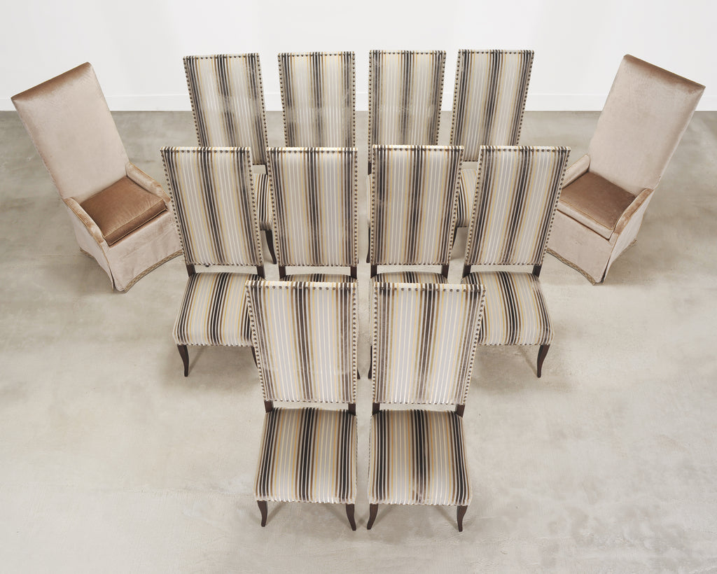 Set of 12 Ferrell+Mittman Art Deco High-Back Dining Chairs