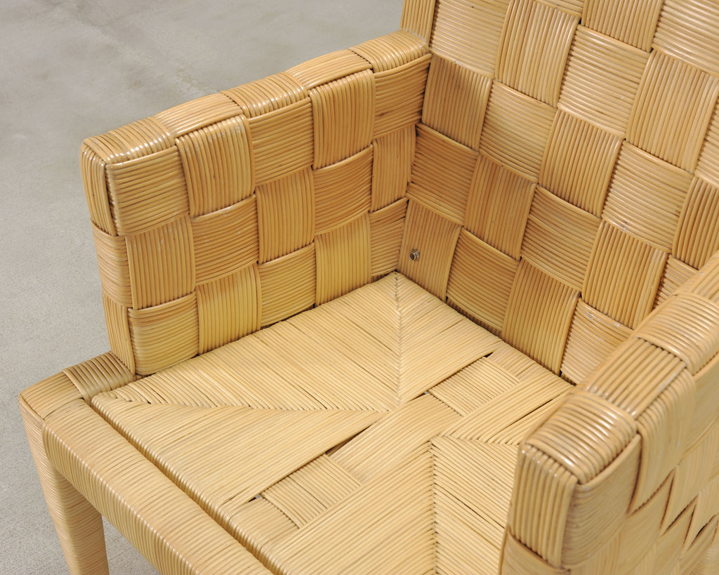 Set of Twelve John Hutton Donghia Block Island Cane Dining Chairs