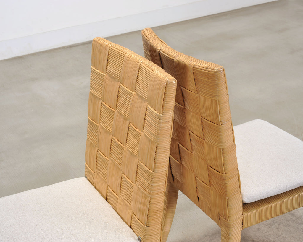 Set of Twelve John Hutton Donghia Block Island Cane Dining Chairs