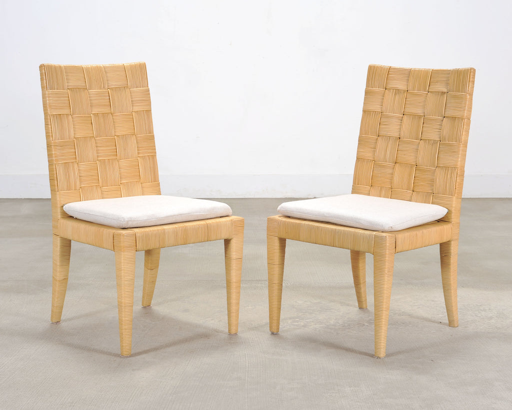 Set of Twelve John Hutton Donghia Block Island Cane Dining Chairs