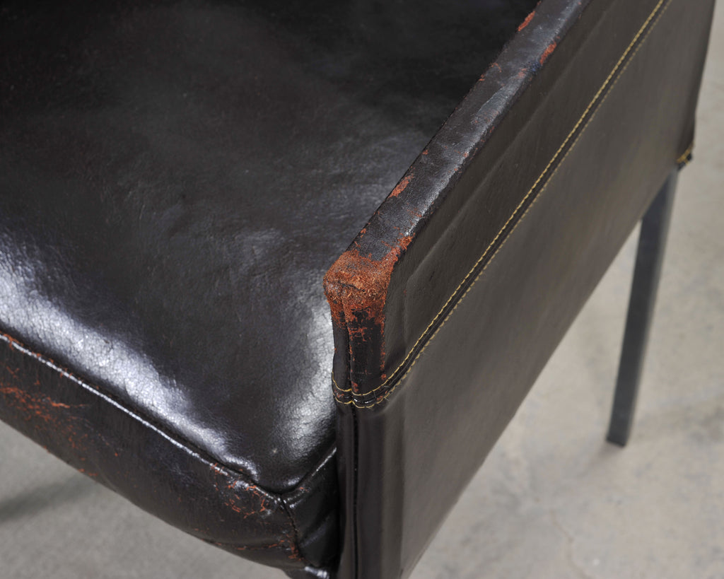Set of Twelve Karl Friedrich Forster Texas Leather Dining Armchairs