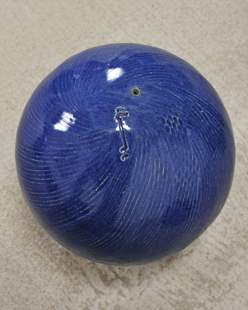 Set of Blue Glazed Ceramic Garden Egg Sculptures after Jun Kaneko