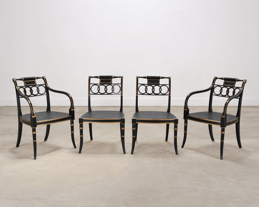 Set of Eighteen Baker “Governor Alston” Regency Dining Chairs