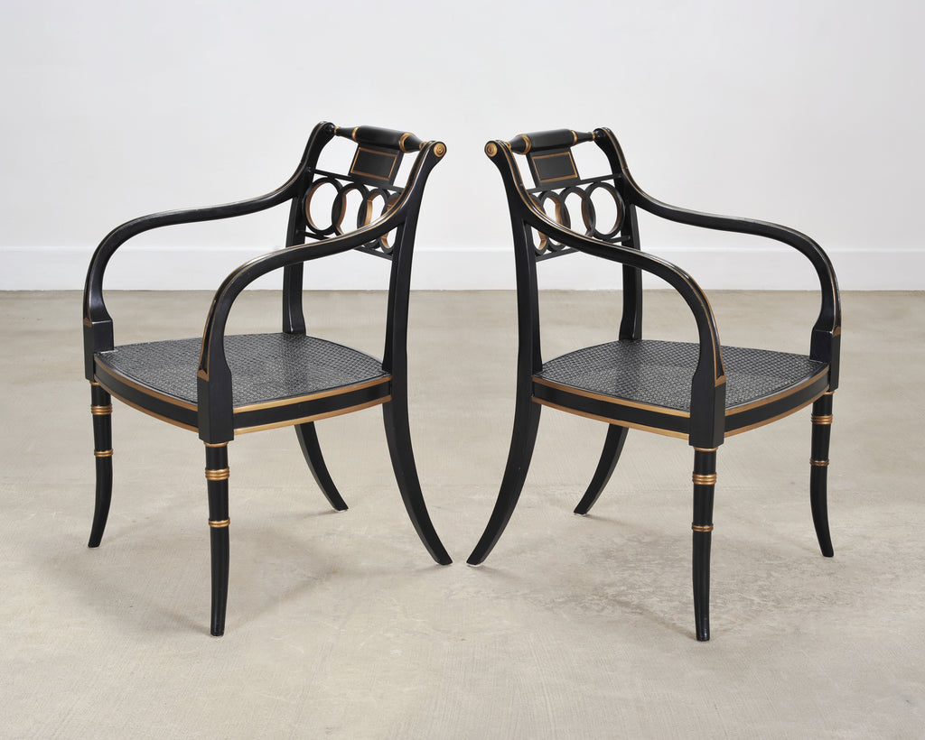 Set of Eighteen Baker “Governor Alston” Regency Dining Chairs