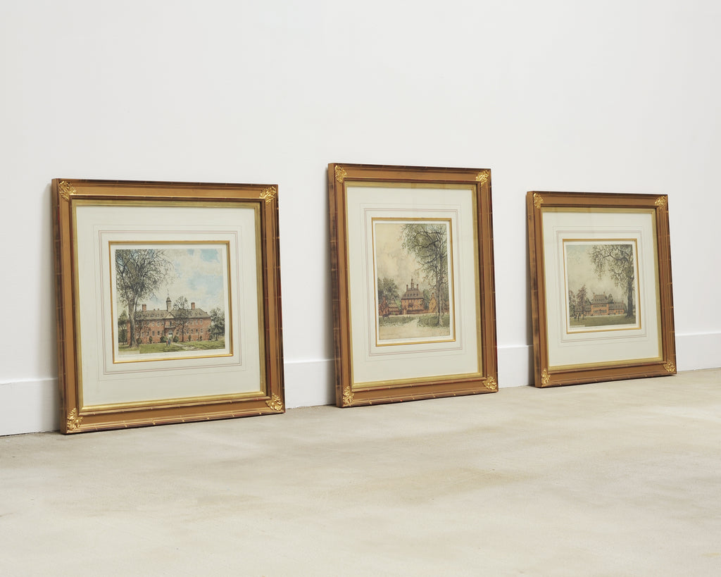 Set of 3 Josef Eidenberger Williamsburg Architectural Etchings 1977