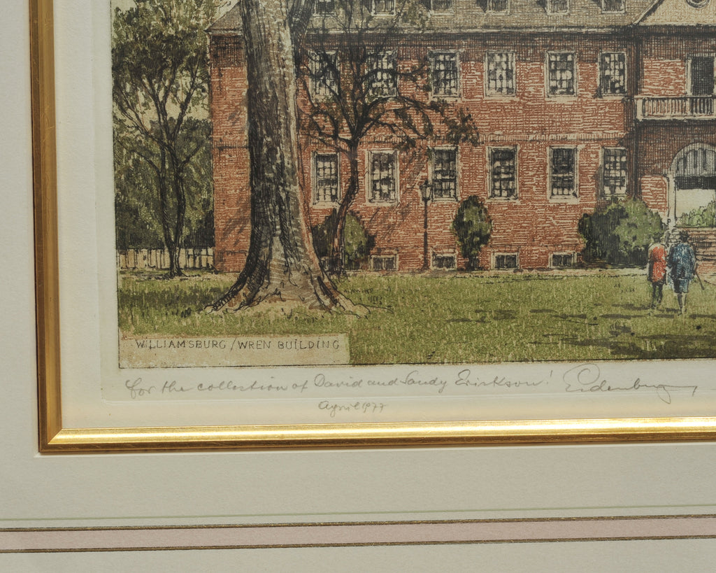 Set of 3 Josef Eidenberger Williamsburg Architectural Etchings 1977