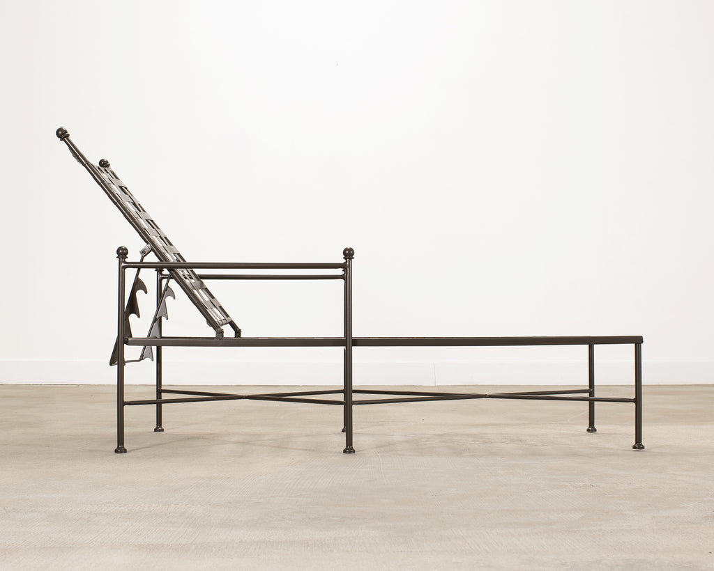 Set of Three Mario Papperzini Style Wrought Iron Chaise Longues
