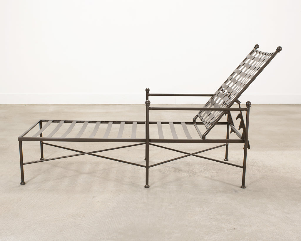 Set of Three Mario Papperzini Style Wrought Iron Chaise Longues
