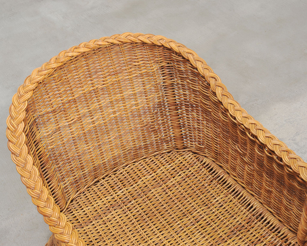 Set of Three Bielecky Brothers Rattan and Wicker Lounge Chairs