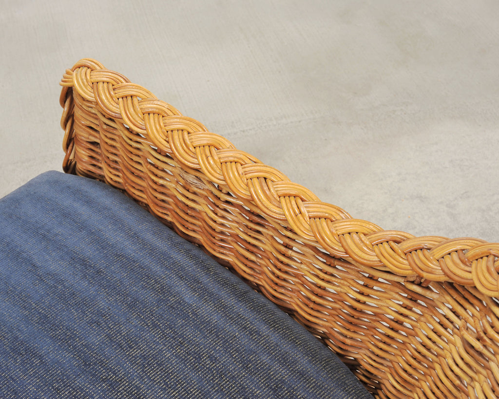 Set of Three Bielecky Brothers Rattan and Wicker Lounge Chairs