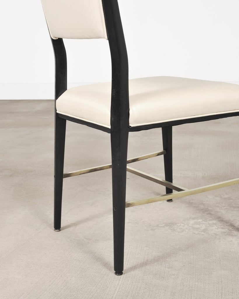 Set of Four Paul McCobb "Irwin" Mahogany Brass Dining Chairs