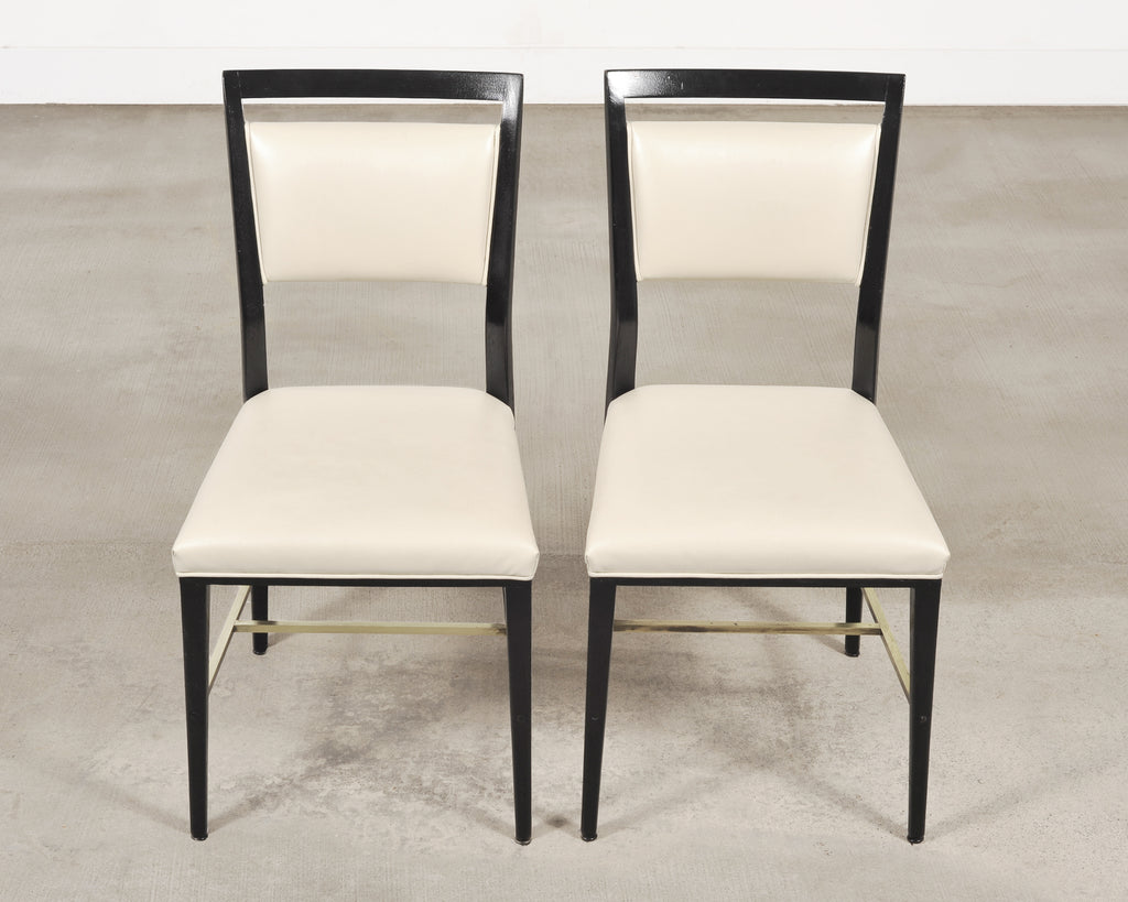 Set of Four Paul McCobb "Irwin" Mahogany Brass Dining Chairs