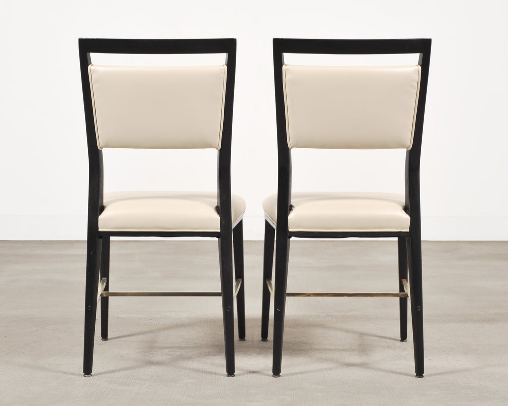 Set of Four Paul McCobb "Irwin" Mahogany Brass Dining Chairs