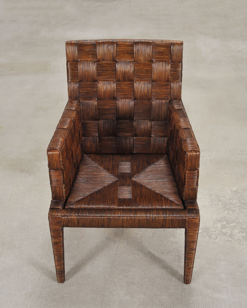 Set of Four John Hutton for Donghia Block Island Cane Armchairs