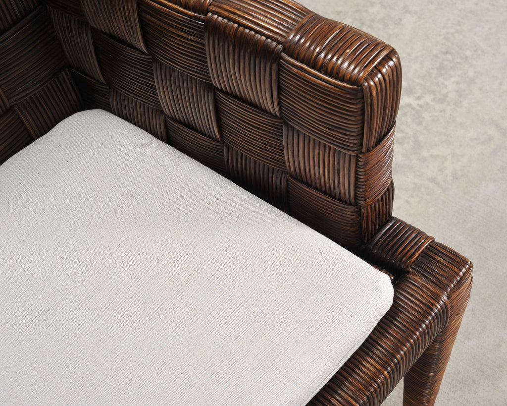Set of Four John Hutton for Donghia Block Island Cane Armchairs