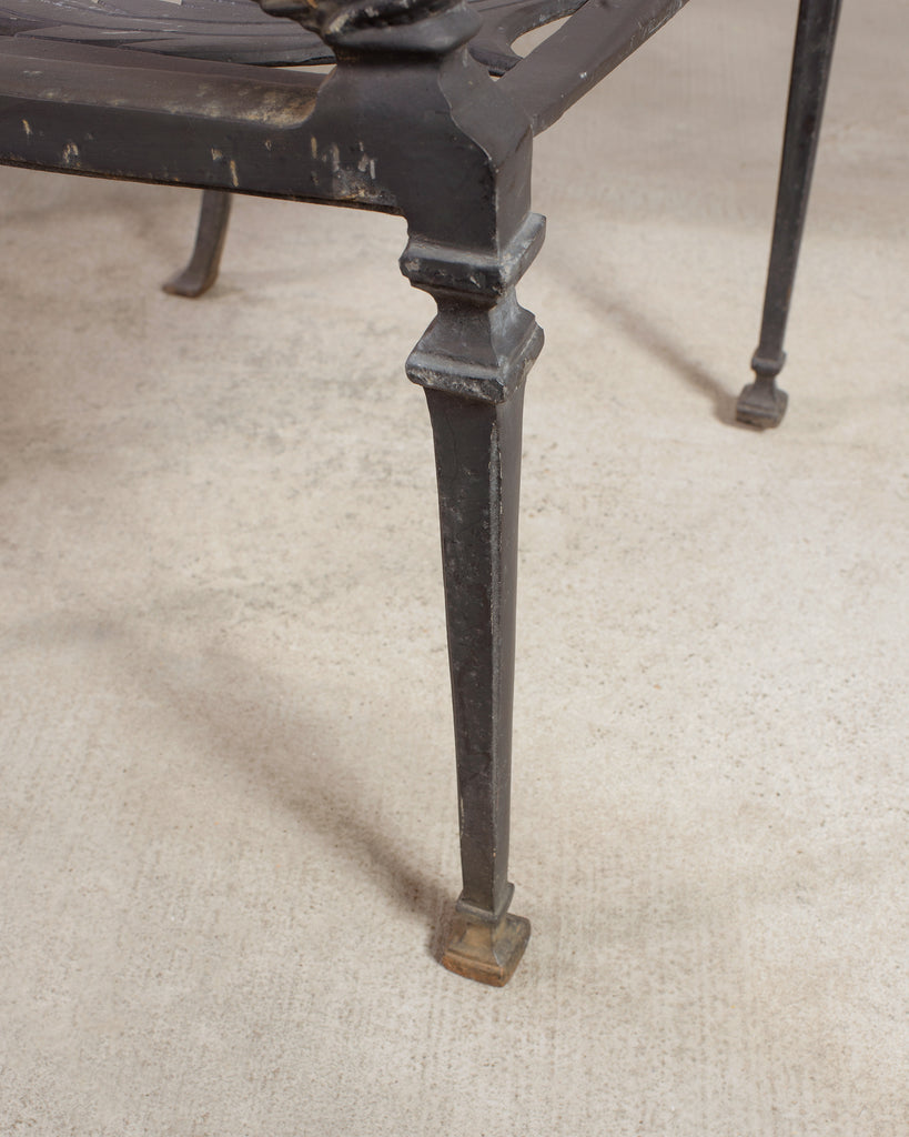 Set of Four Neoclassical Dolphin and Star Garden Dining Chairs