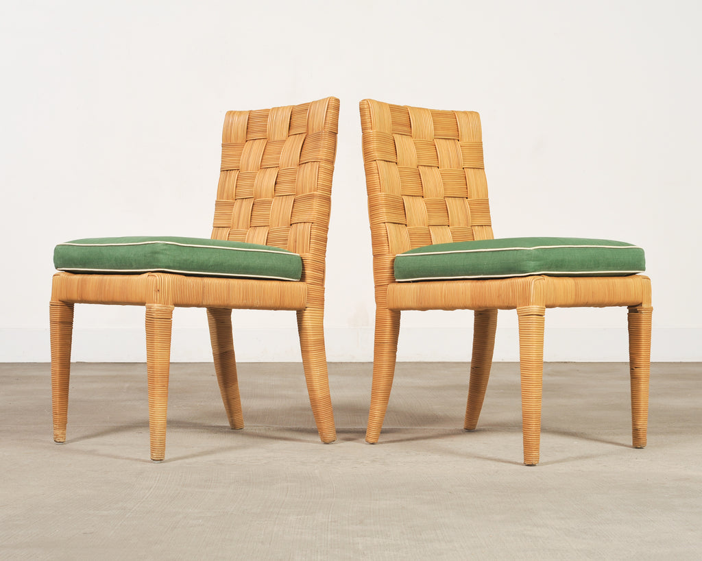 Set of Four John Hutton Bielecky Block Island Cane Dining Chairs