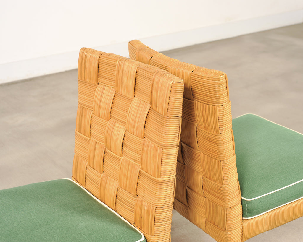 Set of Four John Hutton Bielecky Block Island Cane Dining Chairs