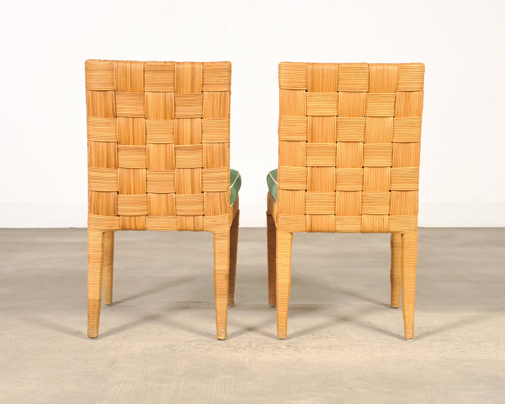 Set of Four John Hutton Bielecky Block Island Cane Dining Chairs