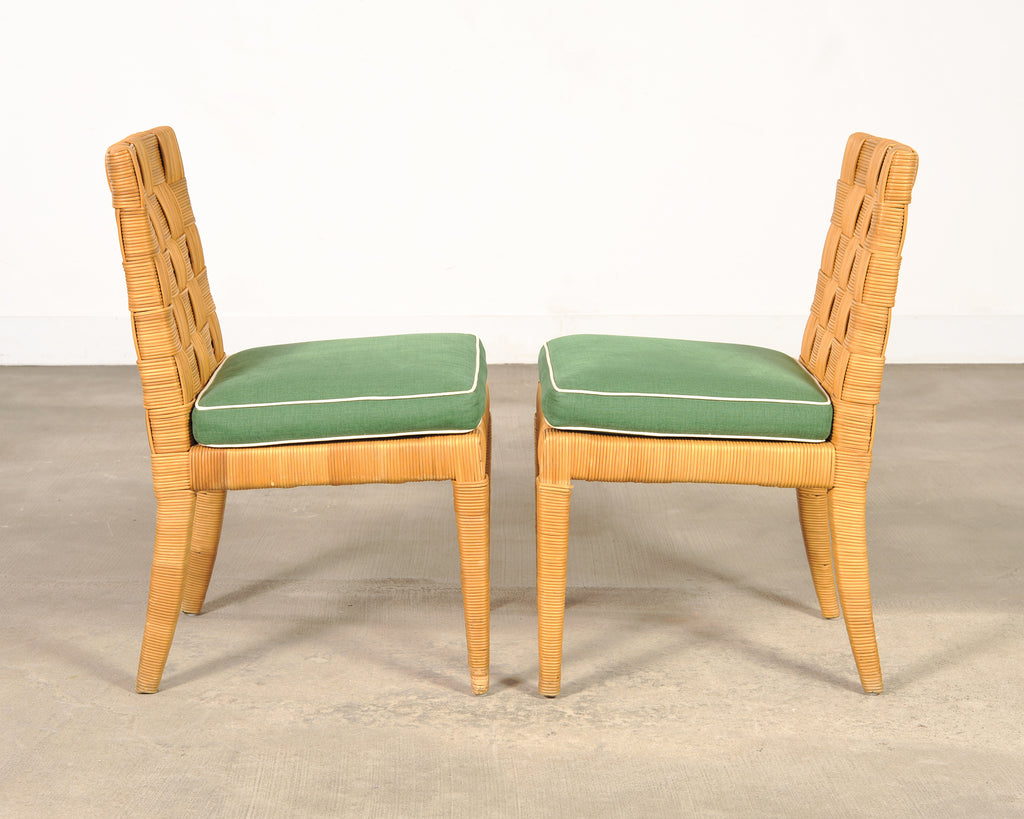 Set of Four John Hutton Bielecky Block Island Cane Dining Chairs