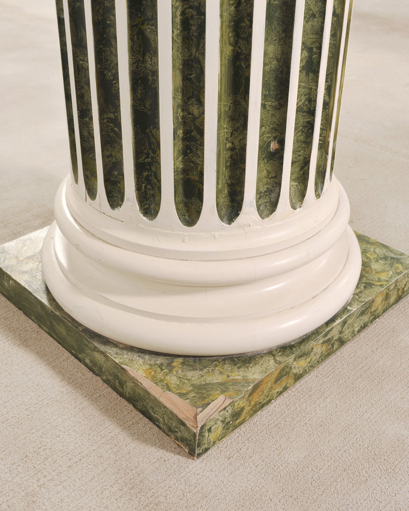 Set of Four Monumental Faux Marble Neoclassical Columns 10 Ft.